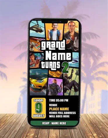 Grand Theft Auto Birthday Invitation
