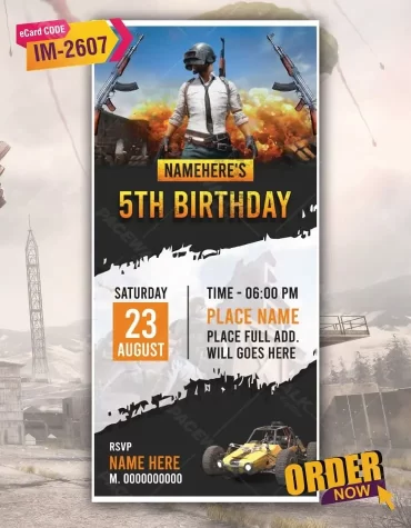 Pubg Theme Birthday Party Invite