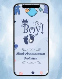 Newborn Birth Announcement Invitation Video